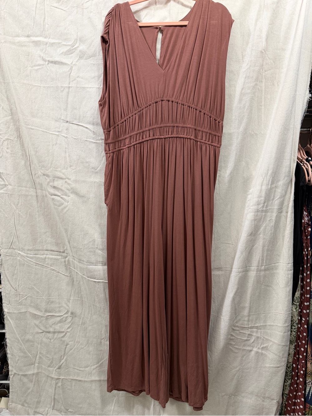 Old Navy Mauve Rose Sleeveless V-Neck Maxi Dress